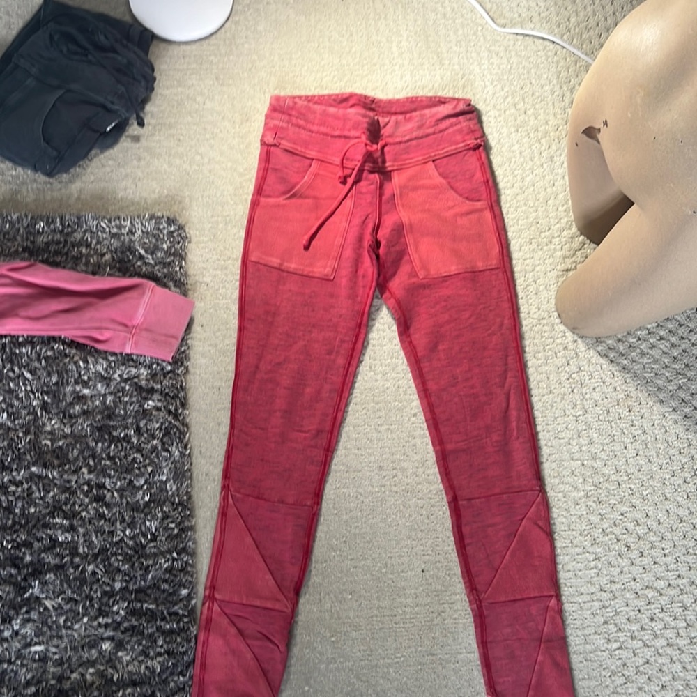 X small free people red leggings